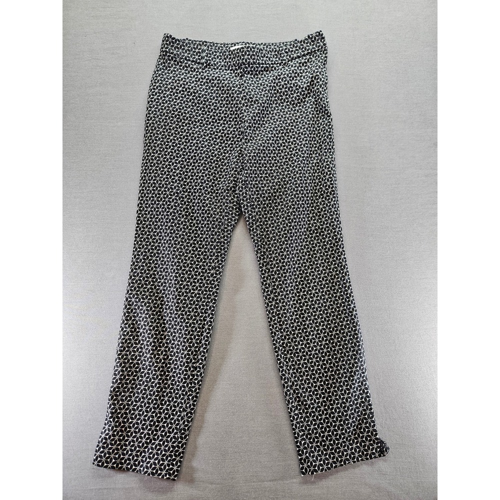 HM Womens Geometric Print Ankle Pants Black White Starburst Trousers Size 10
